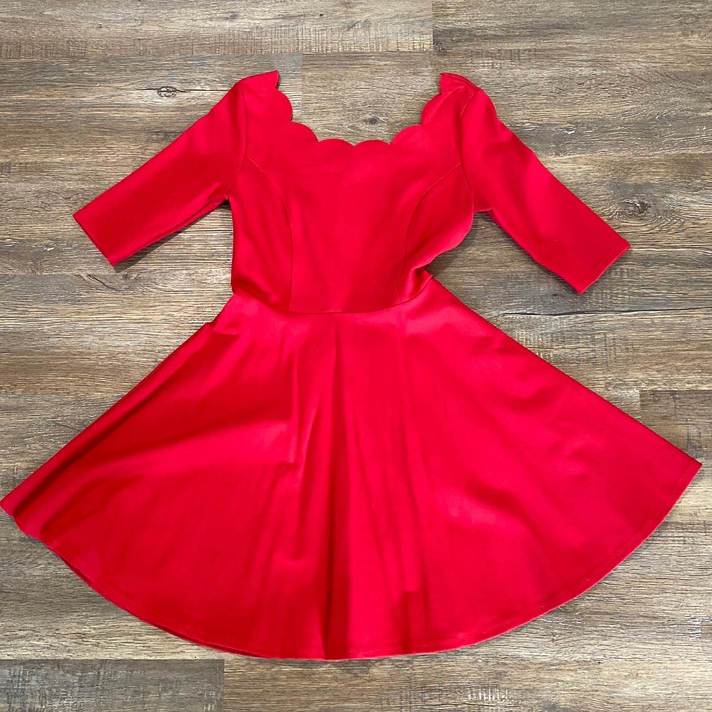 Lulus red scalloped dress
